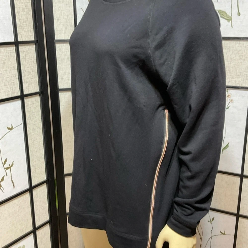 STELLA & Dot Long Sleeved Top with Gold Zipper Embellishment on Each Side L - Picture 3 of 6
